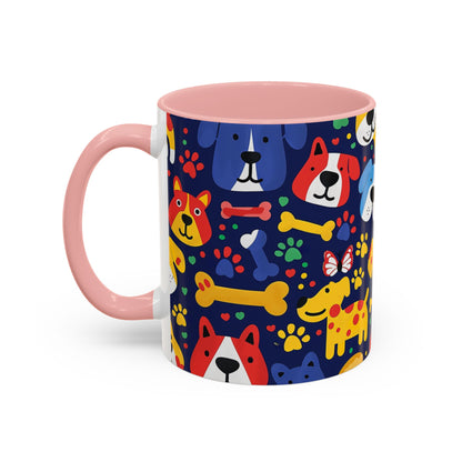 Whimsical Dog-Themed Coffee Mug, Fun Pet Lover Gift, Colorful Animal Cup, Unique Housewarming Present, Dog Owner Accessories