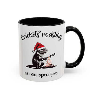 Crickets Roasting Bearded Dragon Christmas Mug Funny Reptile Lover Gift Lizard Holiday Coffee Cup Cute Beardie Pet Present