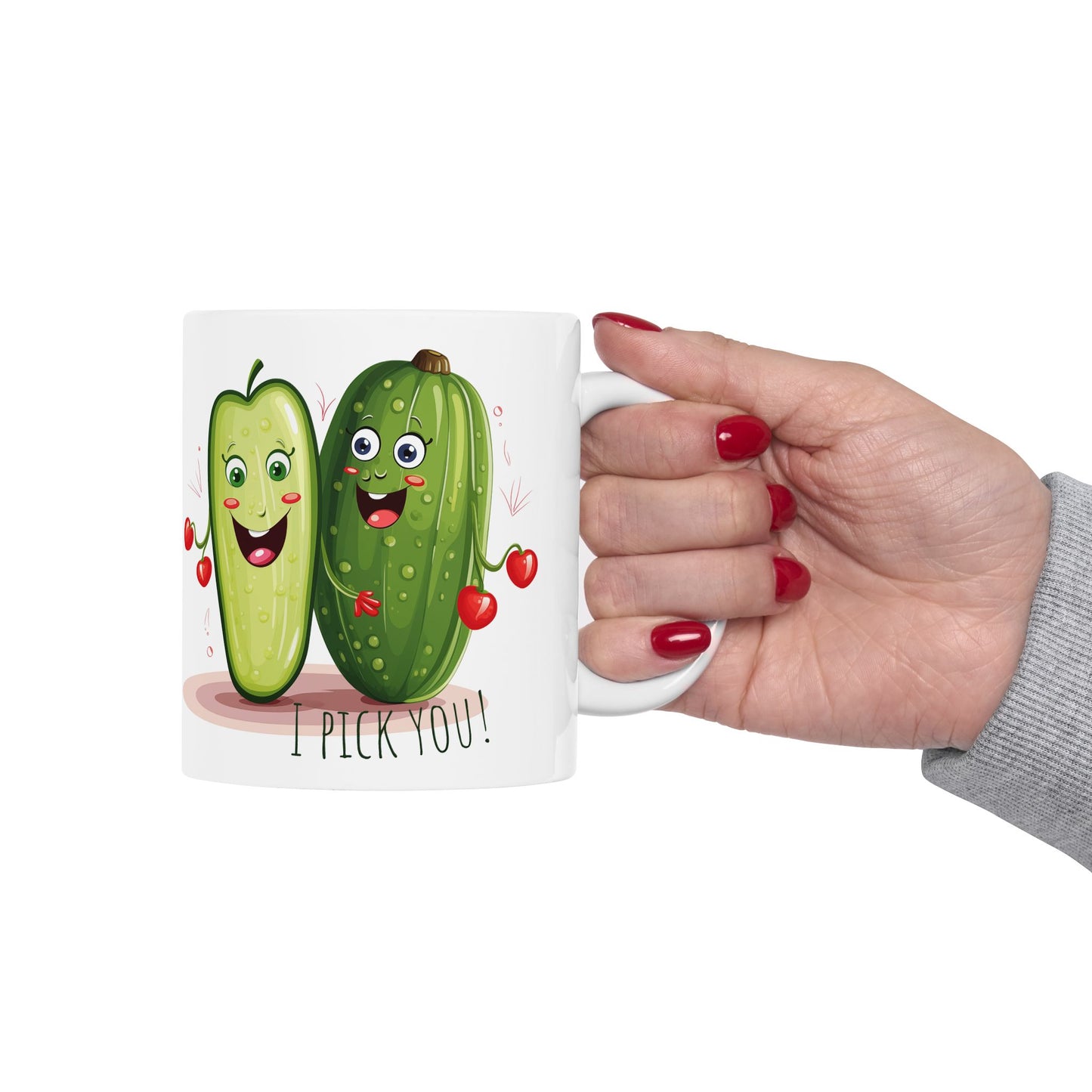 I Pick You Mug – Cute Pickle Valentine Gift – Funny Pun Coffee Cup