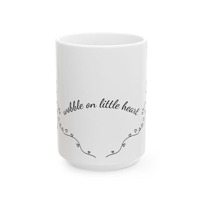 Wobbly Cat Awareness Mug - Print of Hand-Drawn Line Art, Cerebellar Hypoplasia Support, Minimalist Kitten Coffee Cup