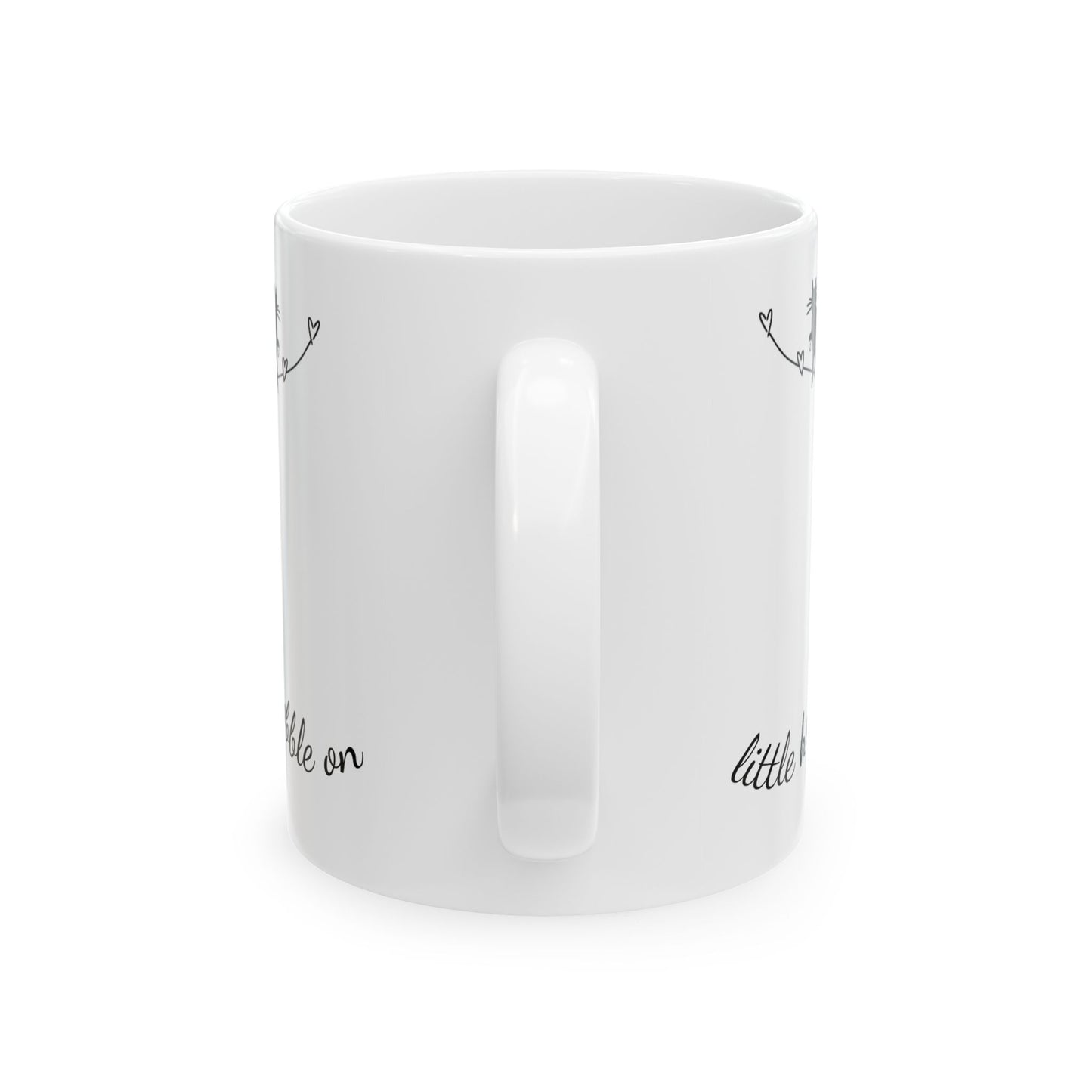 Wobbly Cat Awareness Mug - Print of Hand-Drawn Line Art, Cerebellar Hypoplasia Support, Minimalist Kitten Coffee Cup