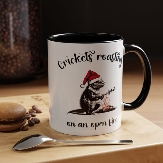 Crickets Roasting Bearded Dragon Christmas Mug Funny Reptile Lover Gift Lizard Holiday Coffee Cup Cute Beardie Pet Present
