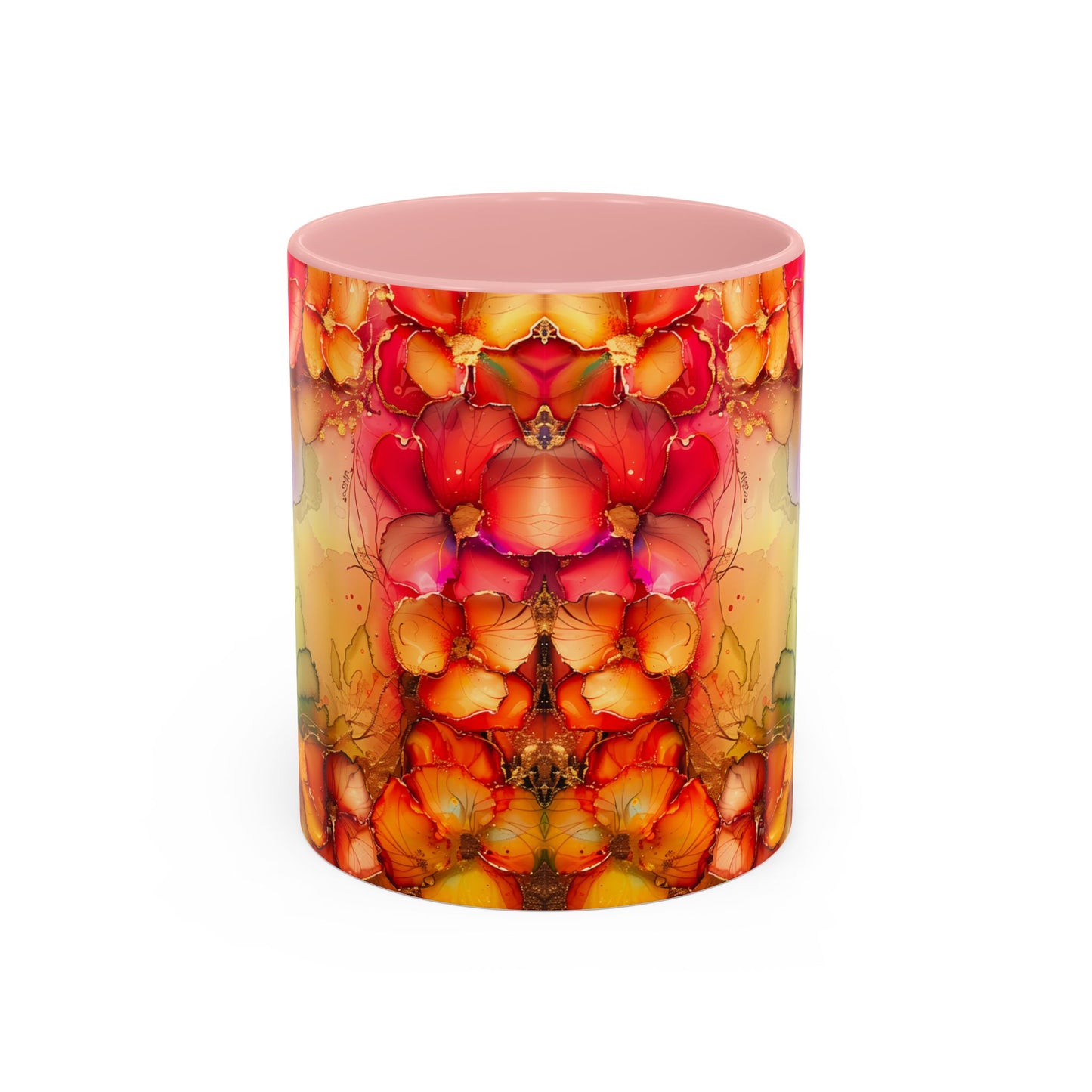 Vibrant Geode Heart Mug, Alcohol Ink Abstract Rainbow Coffee Cup, Colorful Crystal Art Design, Positive Energy Gift, Artistic Boho Mug