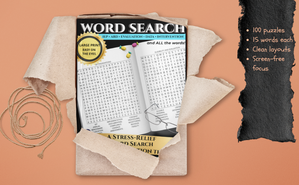 Large Print Word Search: A Stress-Relief MIND FIDGET Puzzle Book for Focus & Calm - A Special Educator's Pick: 100 Stress-Relief Puzzles • 1,600 Words for Relaxation and Mental Reset