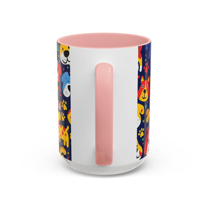 Whimsical Dog-Themed Coffee Mug, Fun Pet Lover Gift, Colorful Animal Cup, Unique Housewarming Present, Dog Owner Accessories