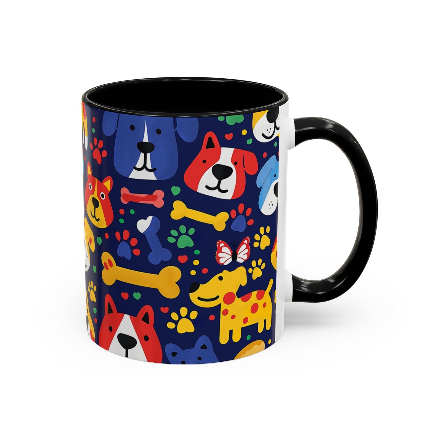 Whimsical Dog-Themed Coffee Mug, Fun Pet Lover Gift, Colorful Animal Cup, Unique Housewarming Present, Dog Owner Accessories