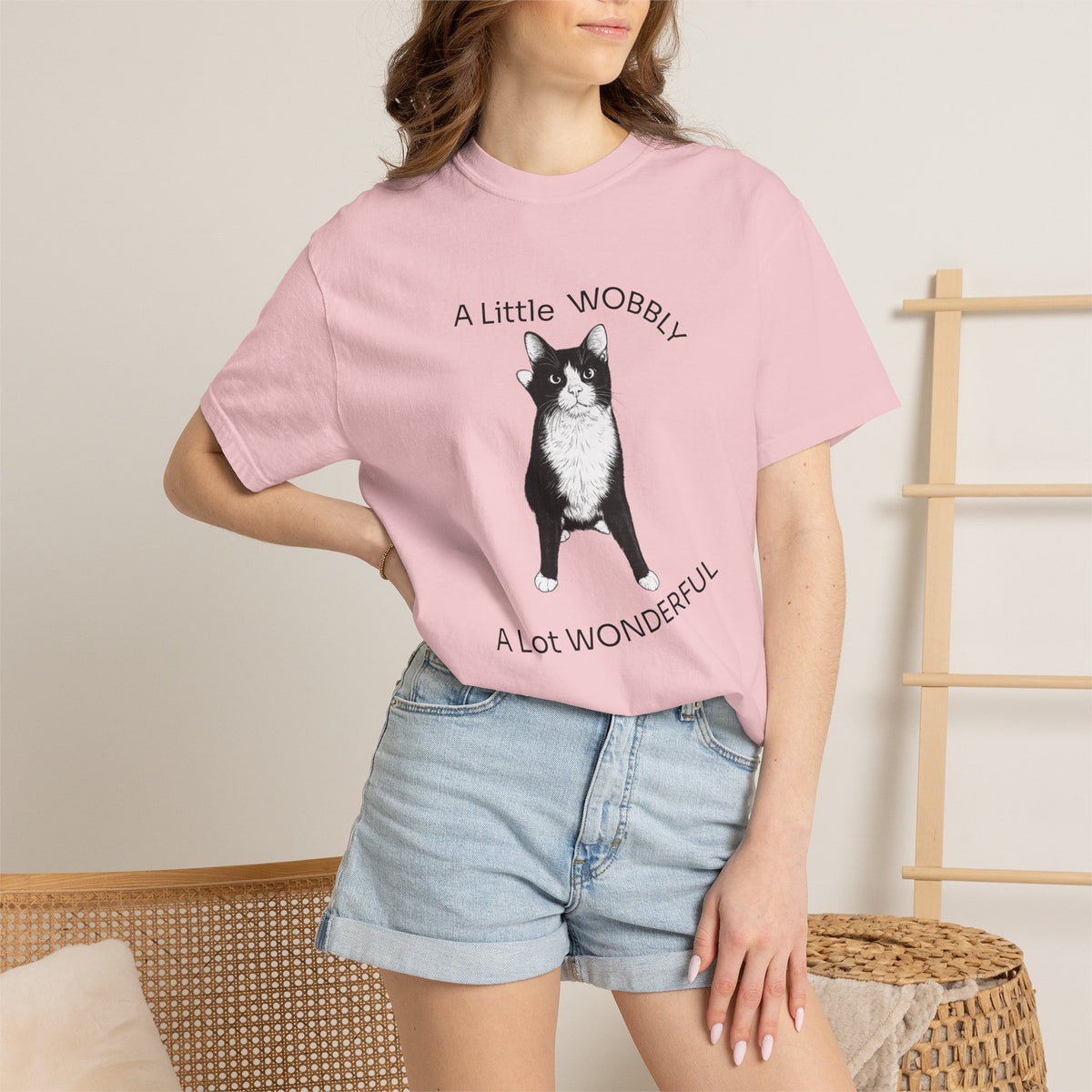 A Little Wobbly A Lot Wonderful Shirt - Cerebellar Hypoplasia Cat T-Shirt - Hopper Cat Tee