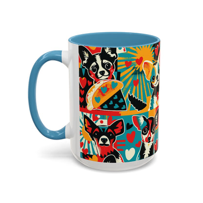 Viva Chihuahua Pop Art Mug, Colorful Fiesta Dog Coffee Cup, Fun Mexican Dog Lover Gift