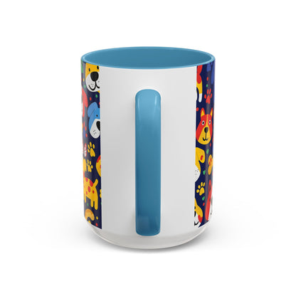 Whimsical Dog-Themed Coffee Mug, Fun Pet Lover Gift, Colorful Animal Cup, Unique Housewarming Present, Dog Owner Accessories