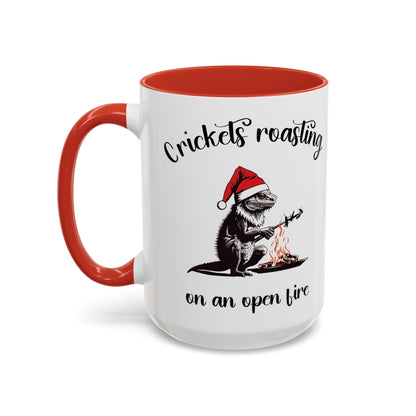 Crickets Roasting Bearded Dragon Christmas Mug Funny Reptile Lover Gift Lizard Holiday Coffee Cup Cute Beardie Pet Present