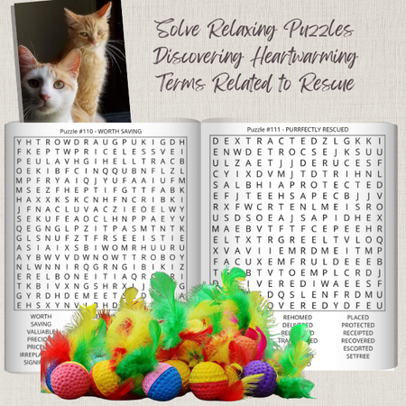 Cat Rescue Word Search Large Print Puzzles: Relaxing Word Search Puzzles With Heartwarming Photos & Stories Celebrating Cat Rescuers and Second Chances