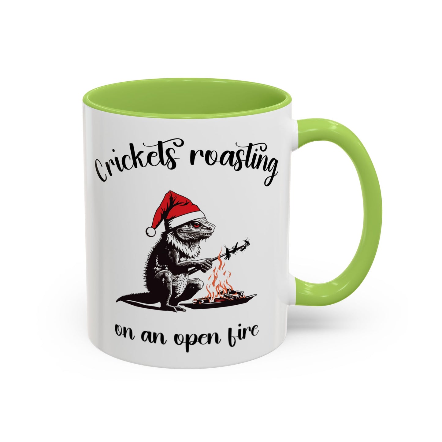 Crickets Roasting Bearded Dragon Christmas Mug Funny Reptile Lover Gift Lizard Holiday Coffee Cup Cute Beardie Pet Present