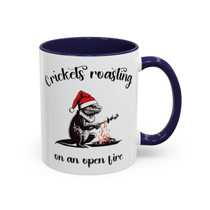 Crickets Roasting Bearded Dragon Christmas Mug Funny Reptile Lover Gift Lizard Holiday Coffee Cup Cute Beardie Pet Present