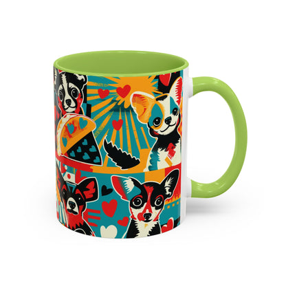 Viva Chihuahua Pop Art Mug, Colorful Fiesta Dog Coffee Cup, Fun Mexican Dog Lover Gift