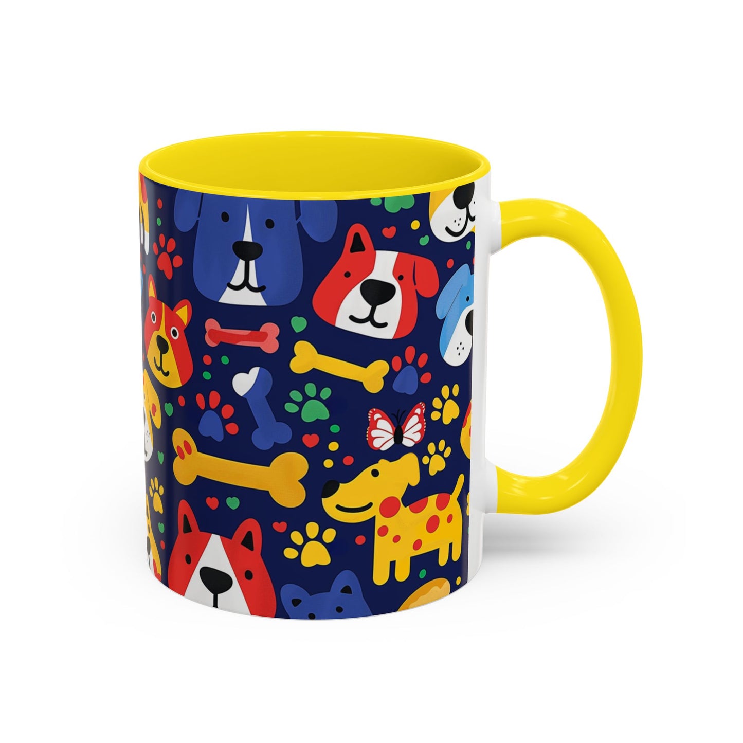 Whimsical Dog-Themed Coffee Mug, Fun Pet Lover Gift, Colorful Animal Cup, Unique Housewarming Present, Dog Owner Accessories