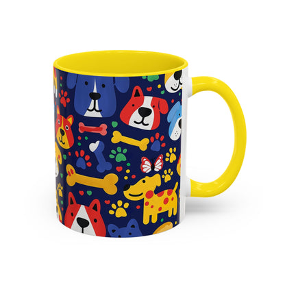 Whimsical Dog-Themed Coffee Mug, Fun Pet Lover Gift, Colorful Animal Cup, Unique Housewarming Present, Dog Owner Accessories