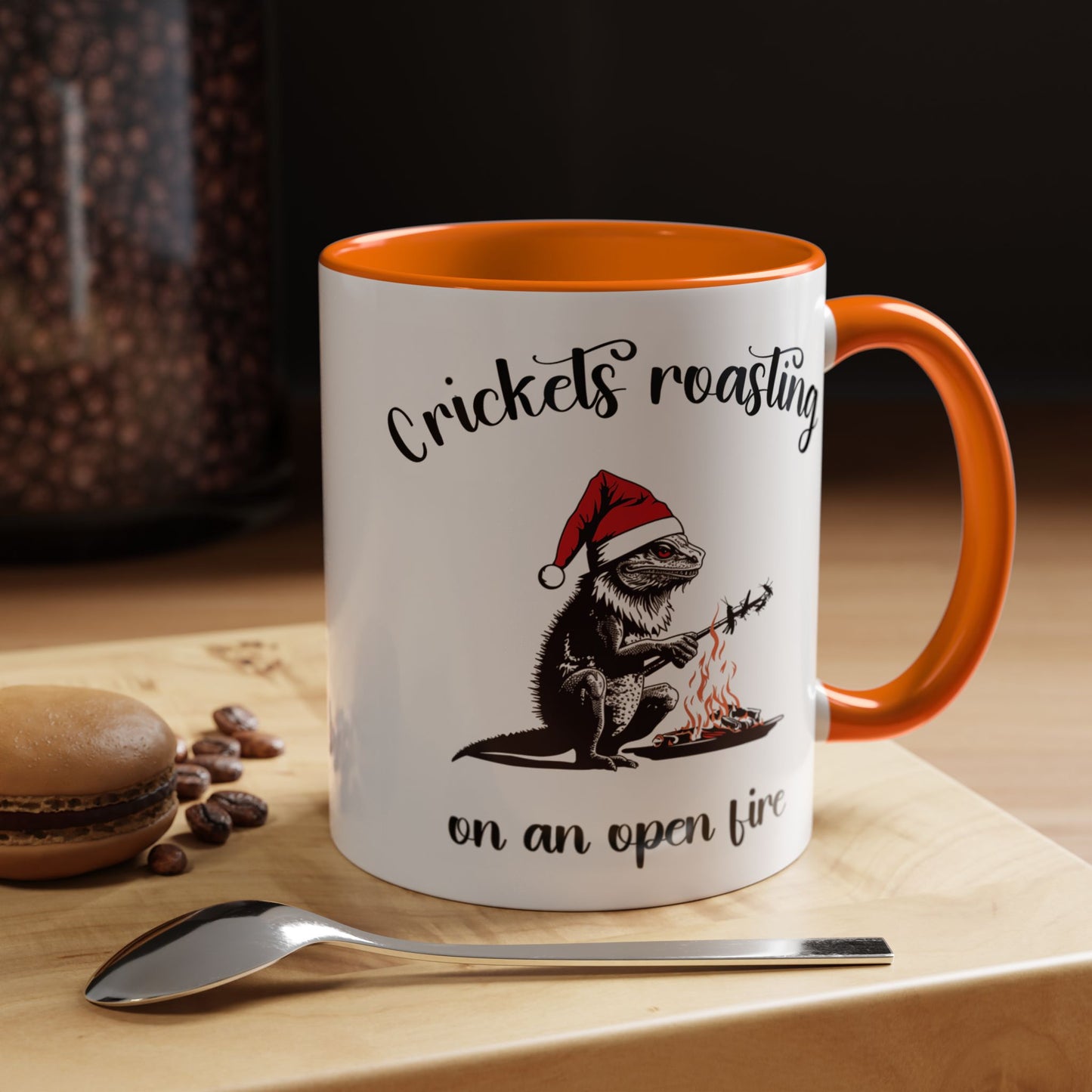 Crickets Roasting Bearded Dragon Christmas Mug Funny Reptile Lover Gift Lizard Holiday Coffee Cup Cute Beardie Pet Present