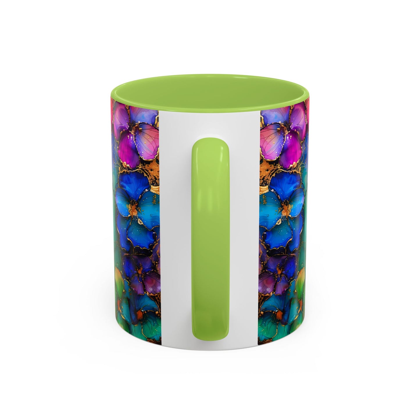 Vibrant Geode Heart Mug, Alcohol Ink Abstract Rainbow Coffee Cup, Colorful Crystal Art Design, Positive Energy Gift, Artistic Boho Mug