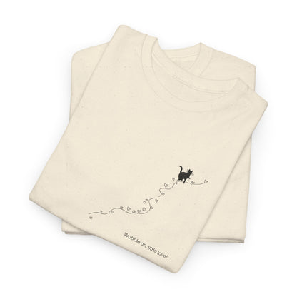 Cerebellar Hypoplasia Cat Line Art Shirt: Wobbly Cat Lover Gift