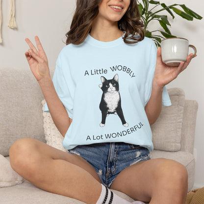 A Little Wobbly A Lot Wonderful Shirt - Cerebellar Hypoplasia Cat T-Shirt - Hopper Cat Tee