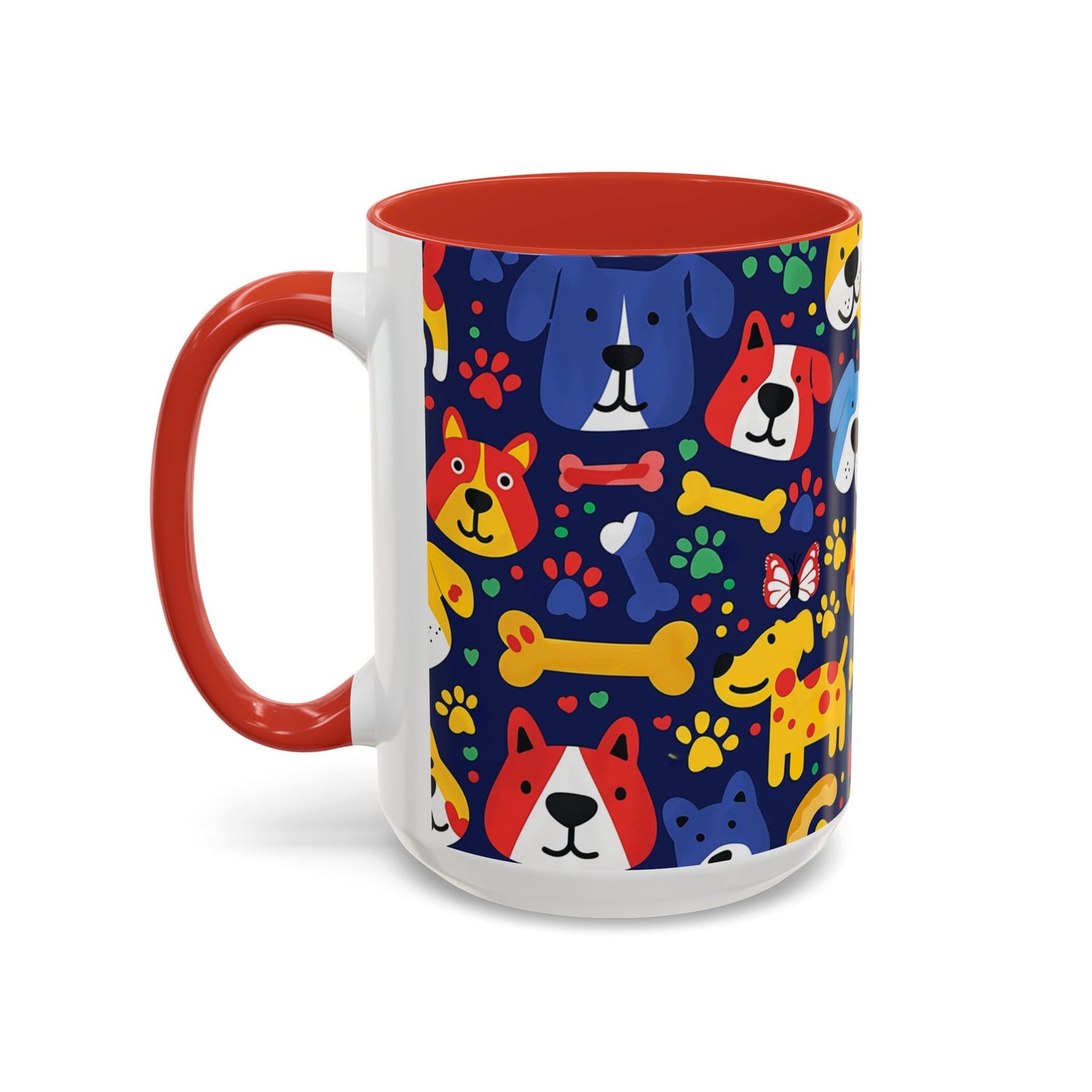 Whimsical Dog-Themed Coffee Mug, Fun Pet Lover Gift, Colorful Animal Cup, Unique Housewarming Present, Dog Owner Accessories