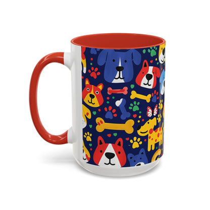 Whimsical Dog-Themed Coffee Mug, Fun Pet Lover Gift, Colorful Animal Cup, Unique Housewarming Present, Dog Owner Accessories