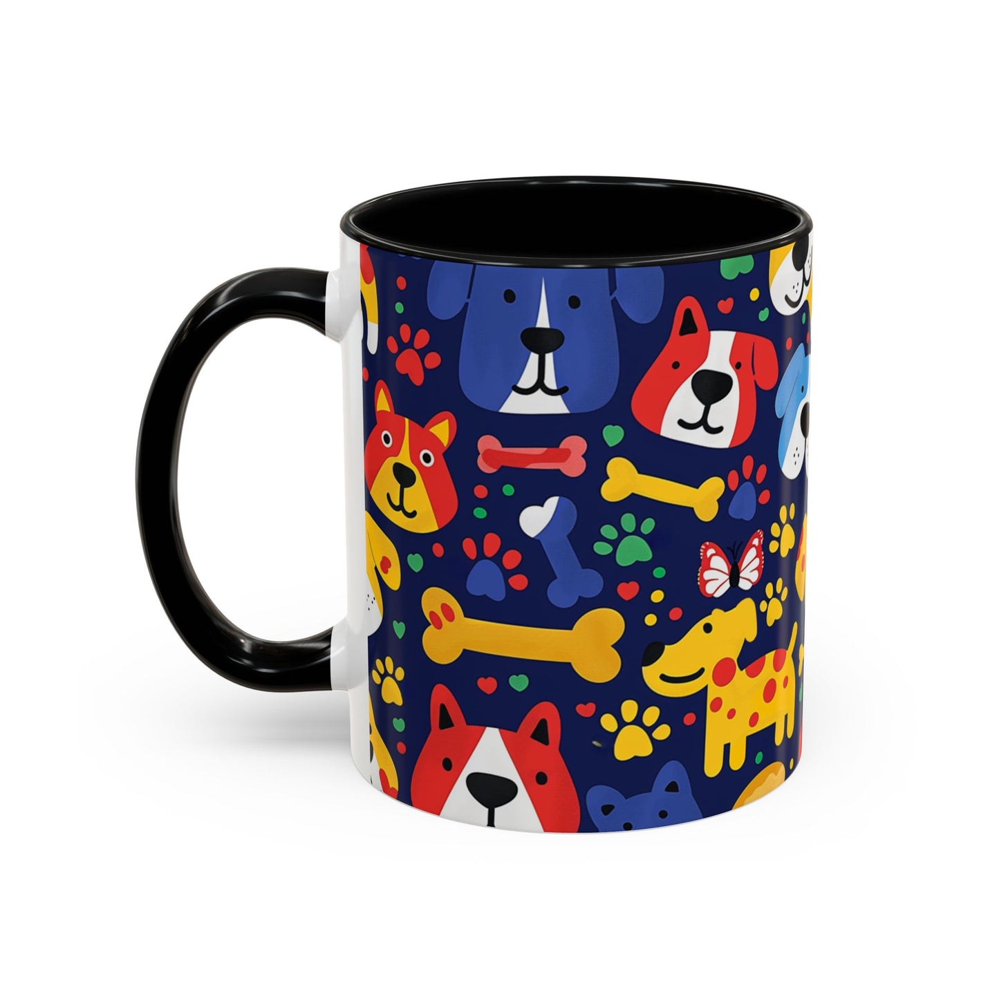 Whimsical Dog-Themed Coffee Mug, Fun Pet Lover Gift, Colorful Animal Cup, Unique Housewarming Present, Dog Owner Accessories