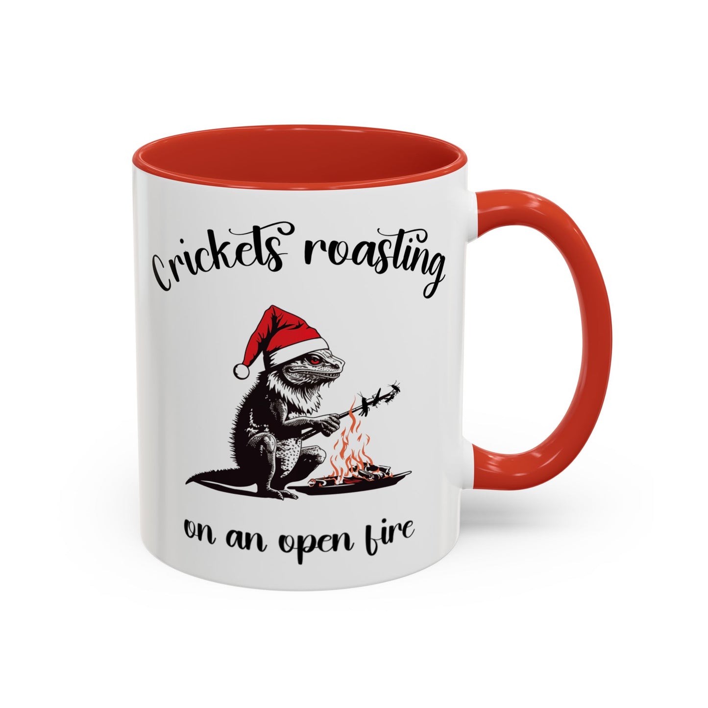 Crickets Roasting Bearded Dragon Christmas Mug Funny Reptile Lover Gift Lizard Holiday Coffee Cup Cute Beardie Pet Present