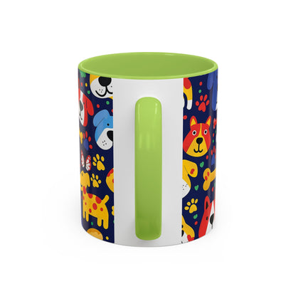Whimsical Dog-Themed Coffee Mug, Fun Pet Lover Gift, Colorful Animal Cup, Unique Housewarming Present, Dog Owner Accessories