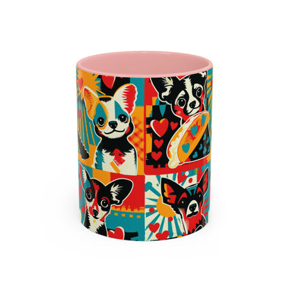 Viva Chihuahua Pop Art Mug, Colorful Fiesta Dog Coffee Cup, Fun Mexican Dog Lover Gift