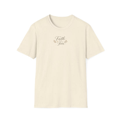 Faith Over Fear Womens Christian T-Shirt  Elegant Minimal Faith Tee  Botanical Cross Inspirational Shirt