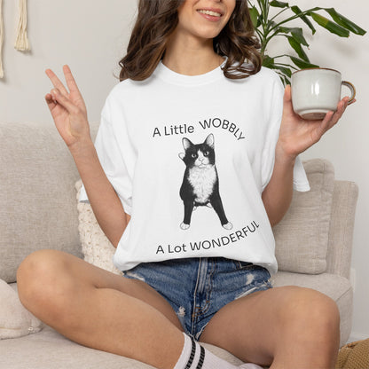 A Little Wobbly A Lot Wonderful Shirt - Cerebellar Hypoplasia Cat T-Shirt - Hopper Cat Tee