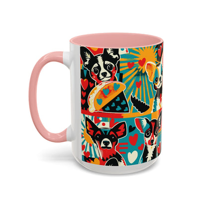Viva Chihuahua Pop Art Mug, Colorful Fiesta Dog Coffee Cup, Fun Mexican Dog Lover Gift