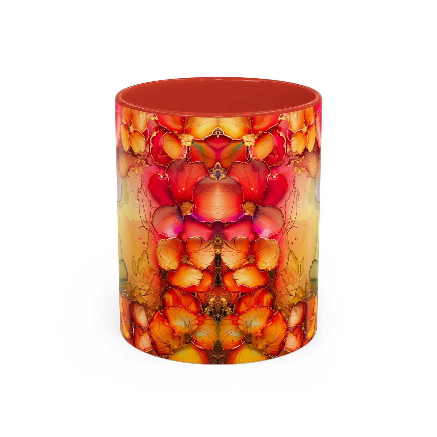 Vibrant Geode Heart Mug, Alcohol Ink Abstract Rainbow Coffee Cup, Colorful Crystal Art Design, Positive Energy Gift, Artistic Boho Mug