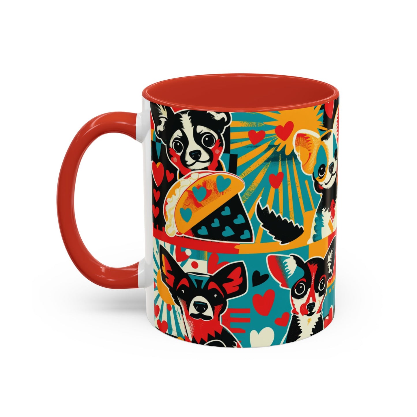 Viva Chihuahua Pop Art Mug, Colorful Fiesta Dog Coffee Cup, Fun Mexican Dog Lover Gift