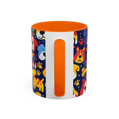 Whimsical Dog-Themed Coffee Mug, Fun Pet Lover Gift, Colorful Animal Cup, Unique Housewarming Present, Dog Owner Accessories