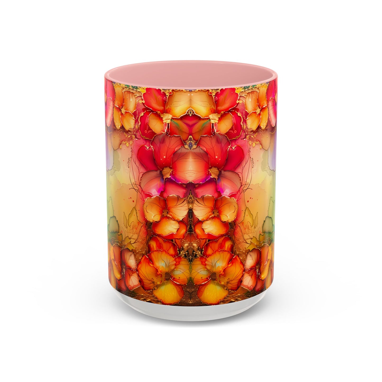 Vibrant Geode Heart Mug, Alcohol Ink Abstract Rainbow Coffee Cup, Colorful Crystal Art Design, Positive Energy Gift, Artistic Boho Mug