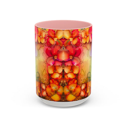 Vibrant Geode Heart Mug, Alcohol Ink Abstract Rainbow Coffee Cup, Colorful Crystal Art Design, Positive Energy Gift, Artistic Boho Mug