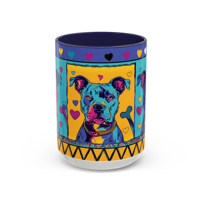 Colorful Pit Bull Pop Art Mug | Dog Lover Gift | Accent Coffee Mug 11oz 15oz