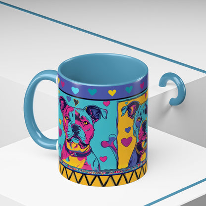 Colorful Pit Bull Pop Art Mug | Dog Lover Gift | Accent Coffee Mug 11oz 15oz