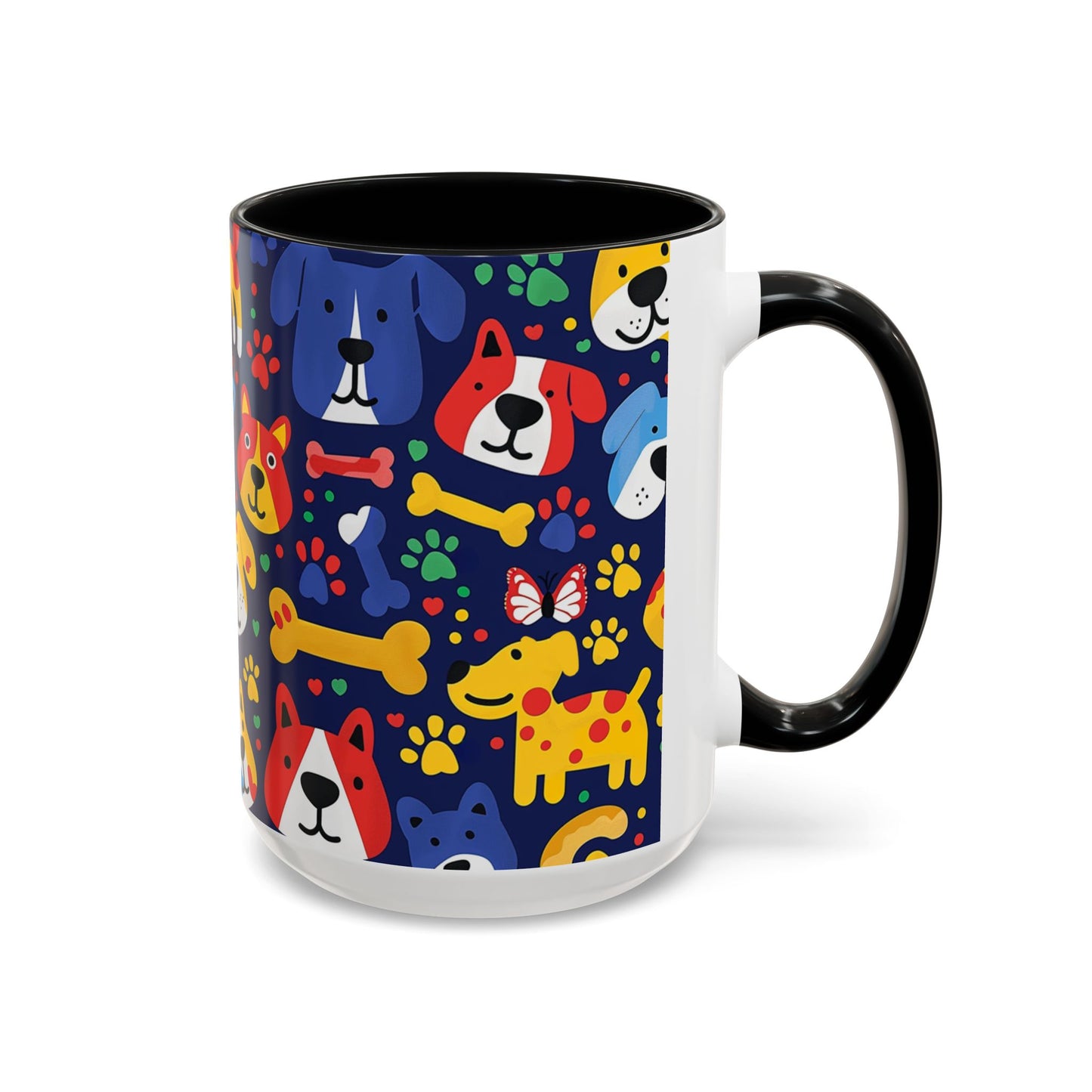 Whimsical Dog-Themed Coffee Mug, Fun Pet Lover Gift, Colorful Animal Cup, Unique Housewarming Present, Dog Owner Accessories