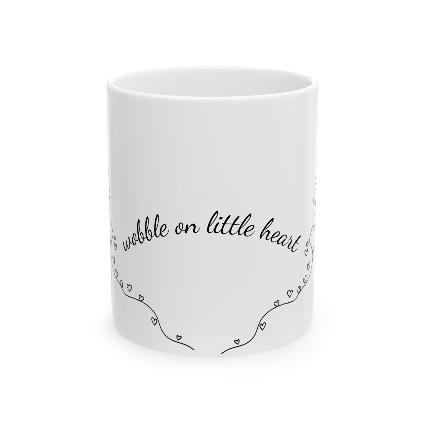 Wobbly Cat Awareness Mug - Print of Hand-Drawn Line Art, Cerebellar Hypoplasia Support, Minimalist Kitten Coffee Cup