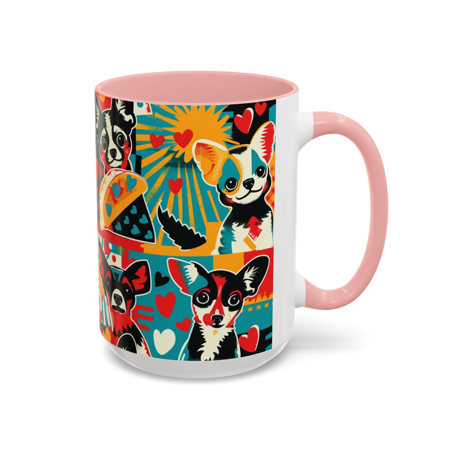 Viva Chihuahua Pop Art Mug, Colorful Fiesta Dog Coffee Cup, Fun Mexican Dog Lover Gift