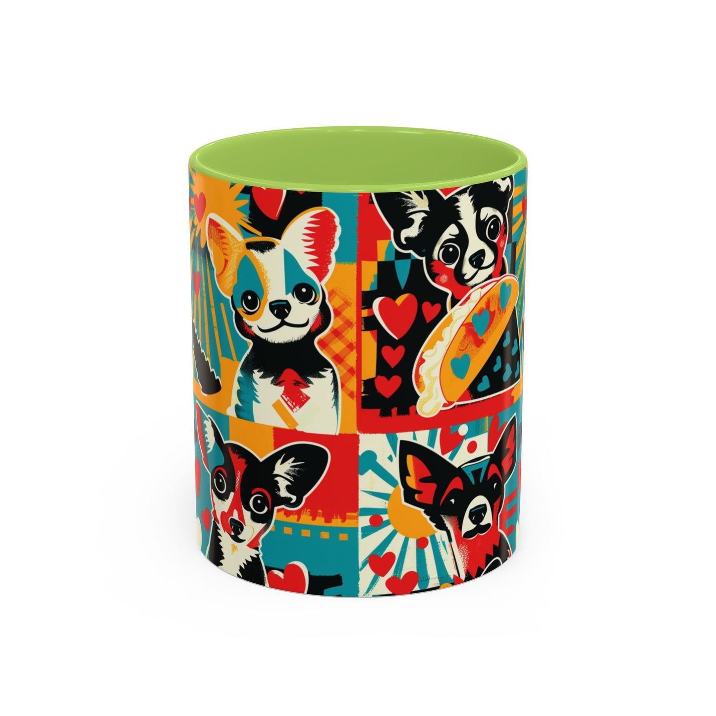 Viva Chihuahua Pop Art Mug, Colorful Fiesta Dog Coffee Cup, Fun Mexican Dog Lover Gift
