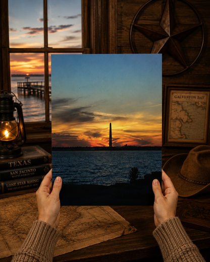 San Jacinto Monument at Sunset – Texas History Fine Art Print