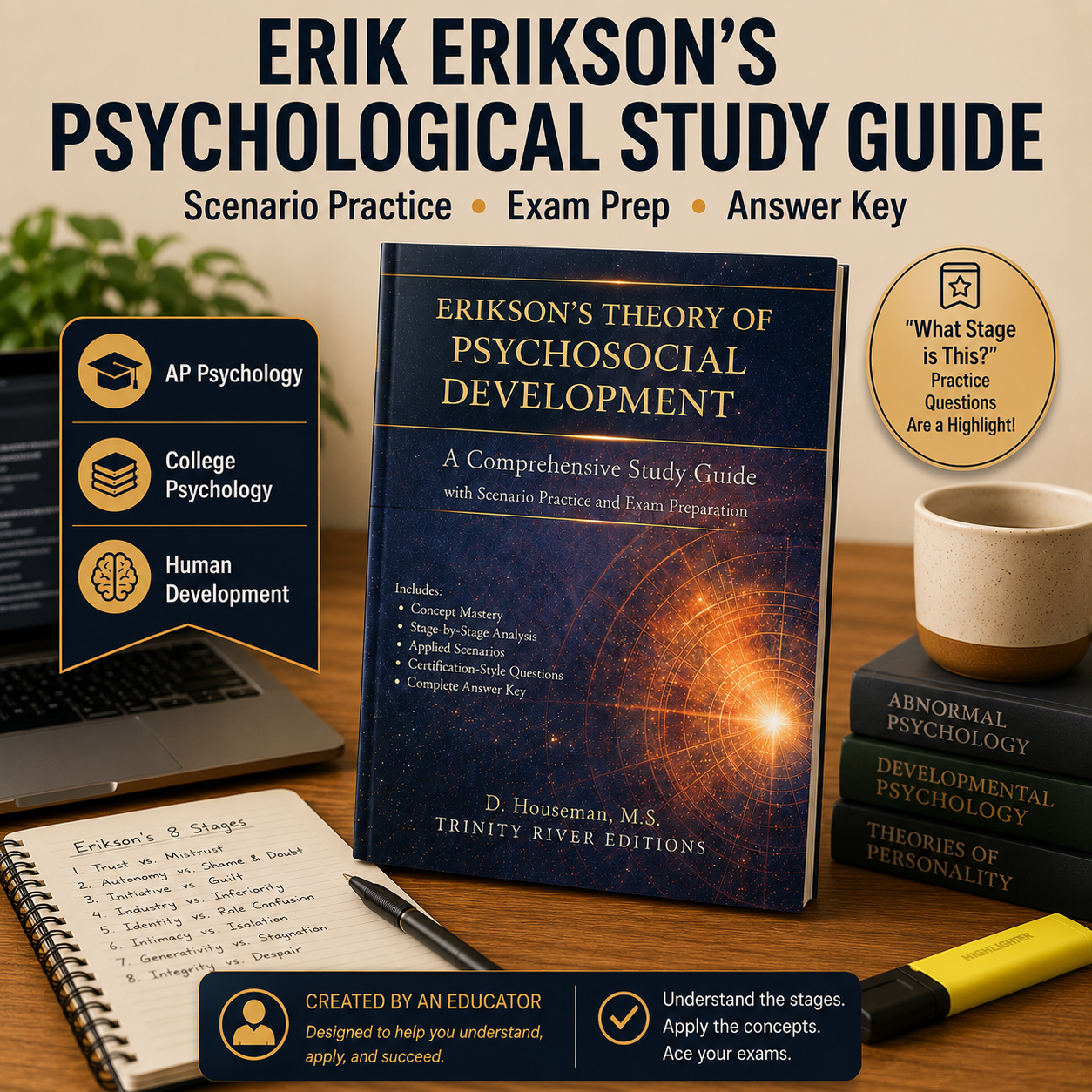 Erikson's Theory of Psychosocial Development Study Guide | Psychology Exam Prep & Scenario Practice