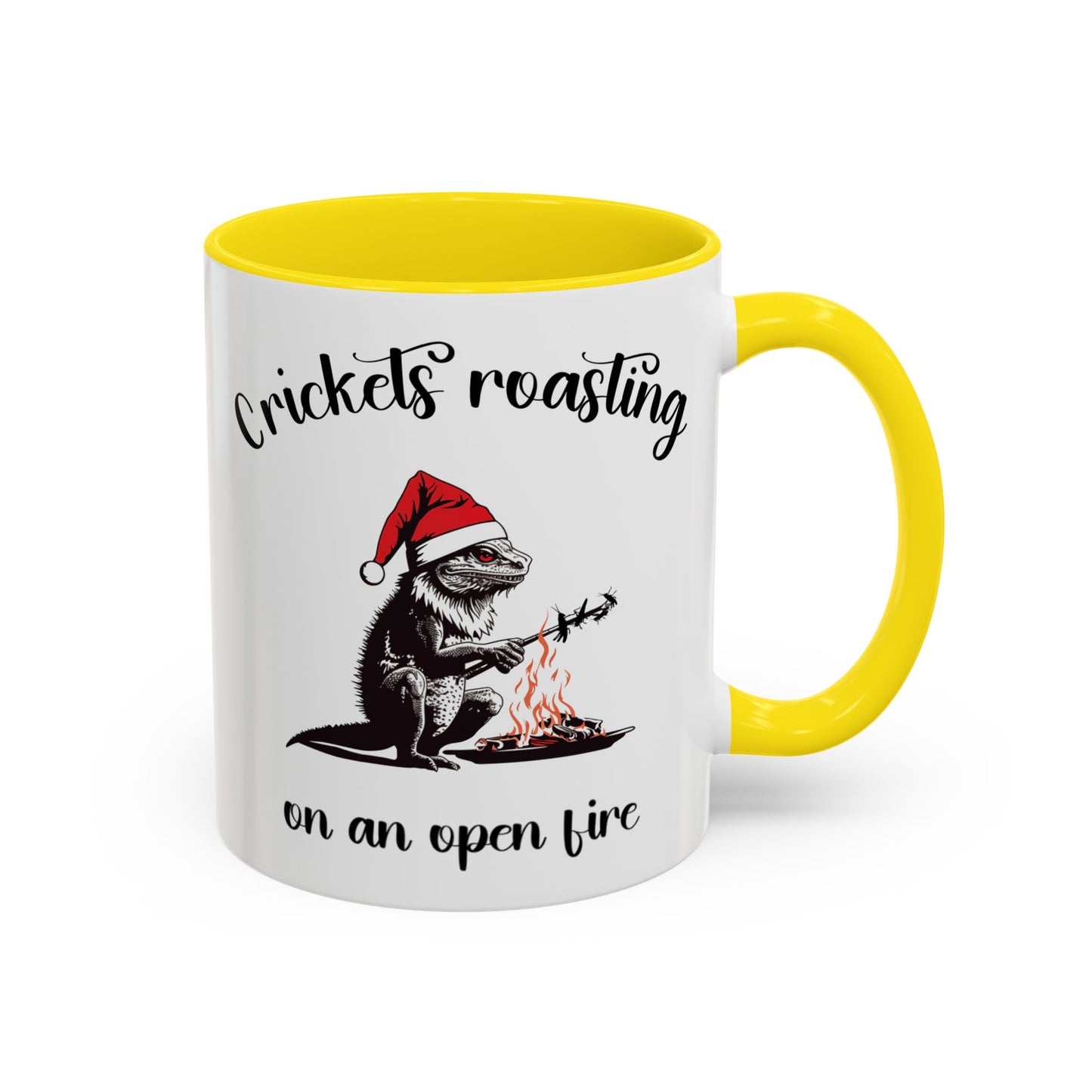 Crickets Roasting Bearded Dragon Christmas Mug Funny Reptile Lover Gift Lizard Holiday Coffee Cup Cute Beardie Pet Present