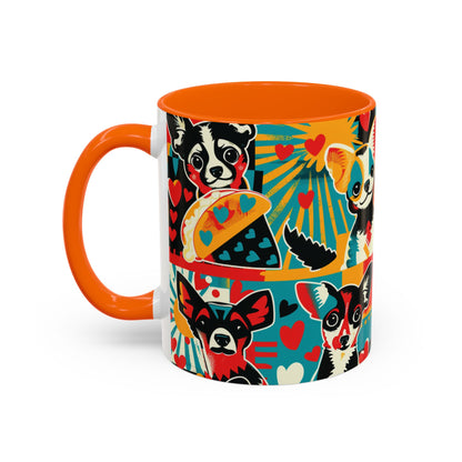 Viva Chihuahua Pop Art Mug, Colorful Fiesta Dog Coffee Cup, Fun Mexican Dog Lover Gift