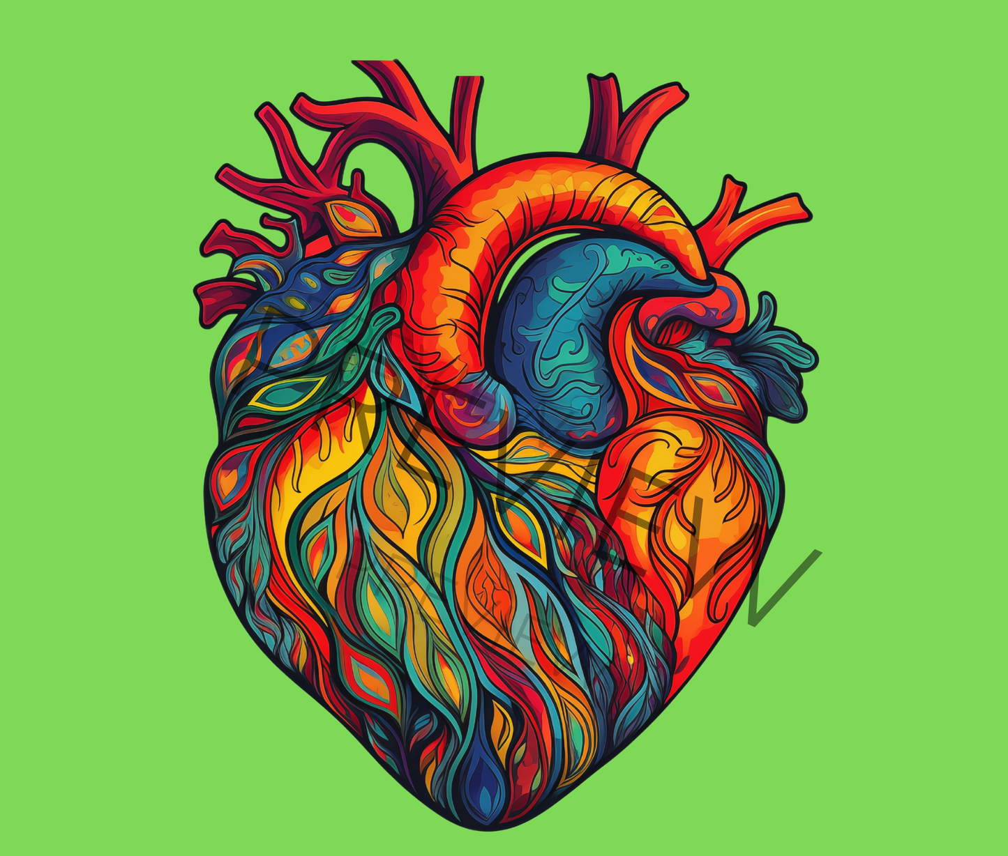 Groovy Human Heart | Anatomy Clipart | Heart Clipart | Medical Graphics | Anatomic Heart | Valentines Art | Medical Png Svg | Commercial Use