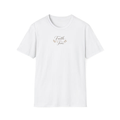 Faith Over Fear Womens Christian T-Shirt  Elegant Minimal Faith Tee  Botanical Cross Inspirational Shirt